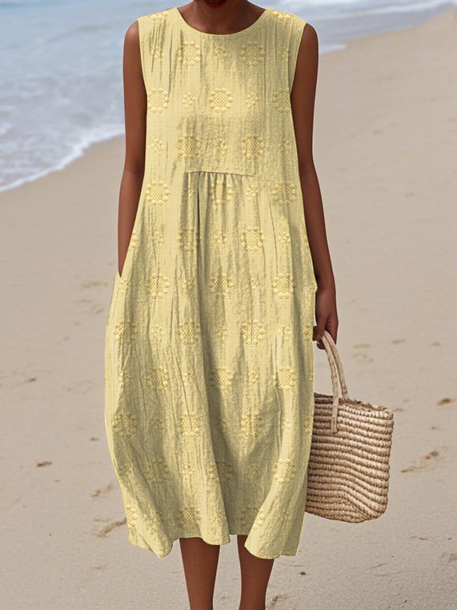 Beatrice - Vestido Elegante Sem Mangas com Bolsos