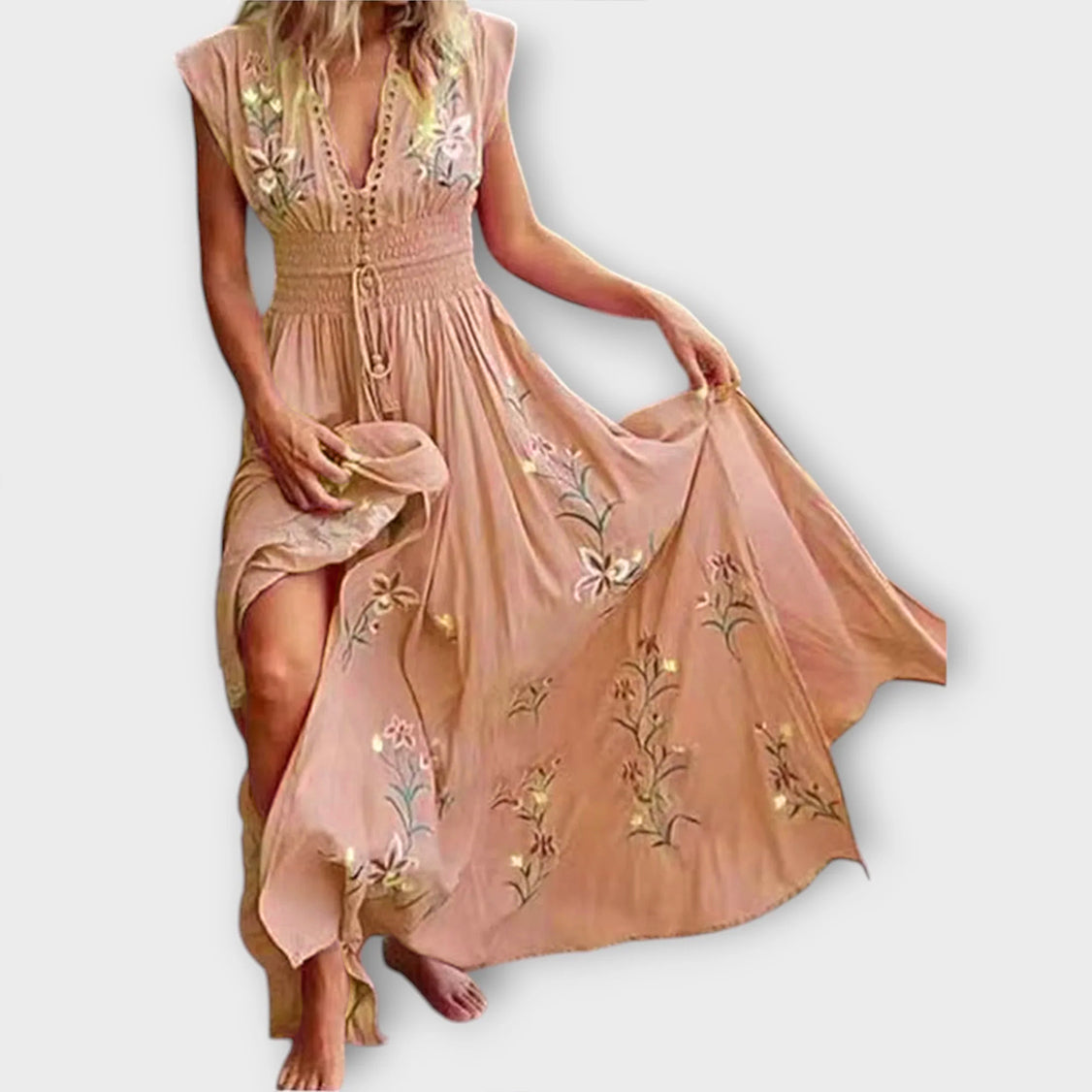 Felizia – Vestido Boho com encantadoras bordados