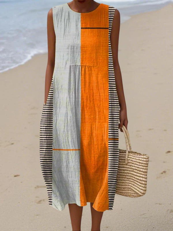 May | Vestido Midi Colorblock