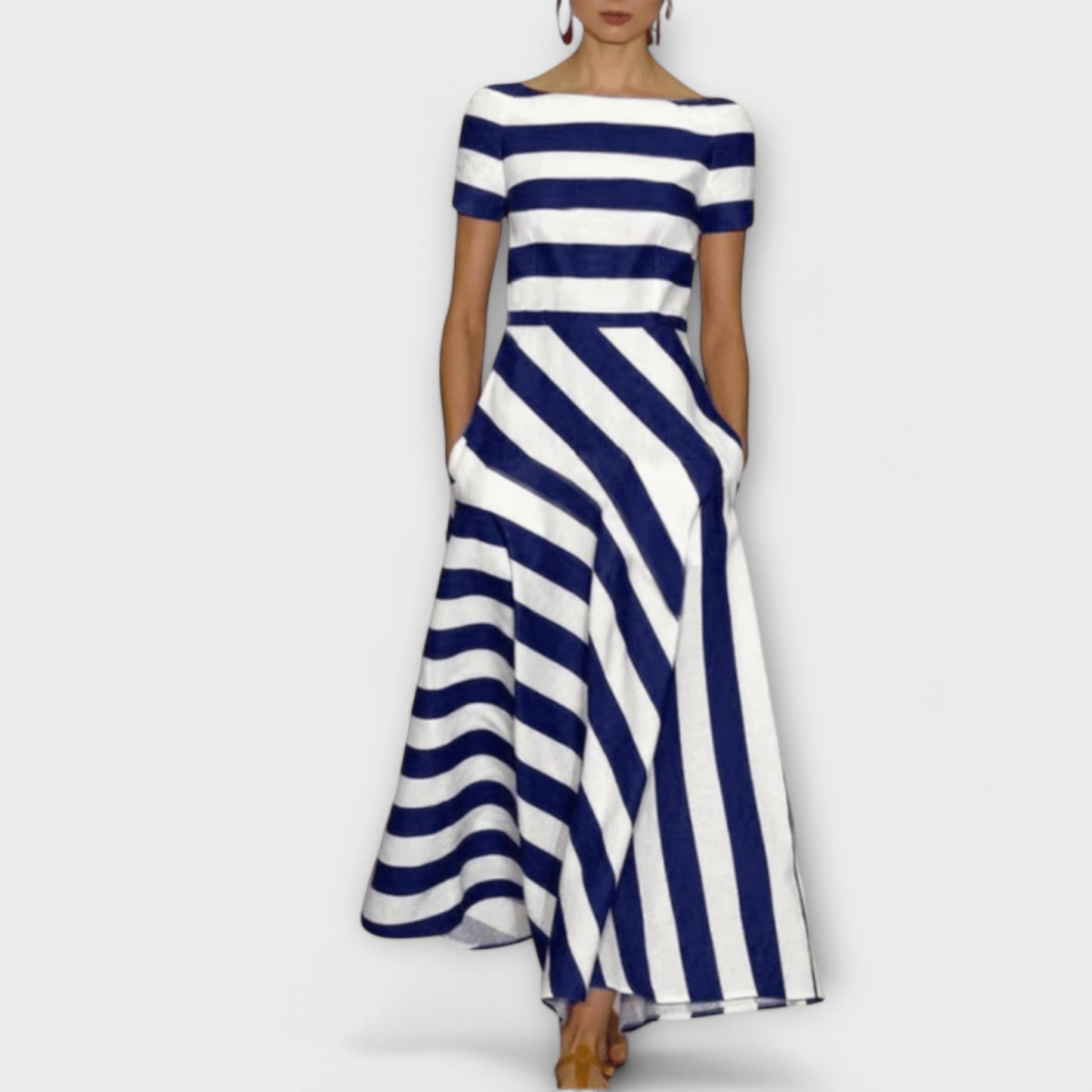 Janell - vestido maxi listrado