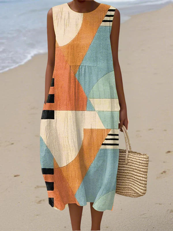 Iris | Vestido Midi Geométrico