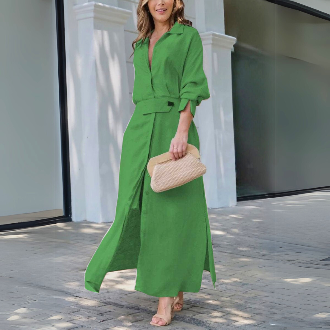 Jeanette™ | Vestido Maxi Elegante com Decote em V