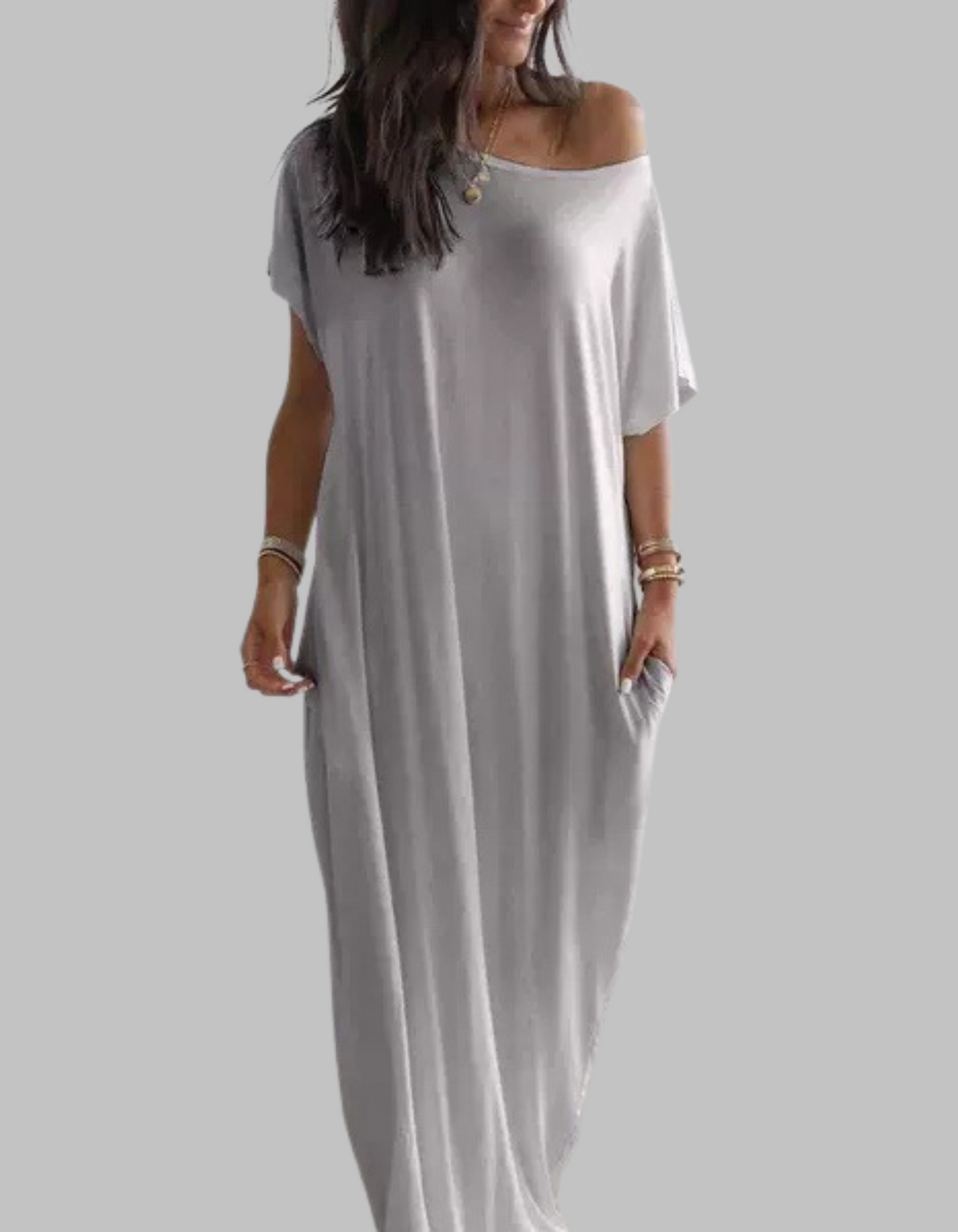 SHAEL™ - Camisola de Dormir com Decote Redondo e Corte Solto