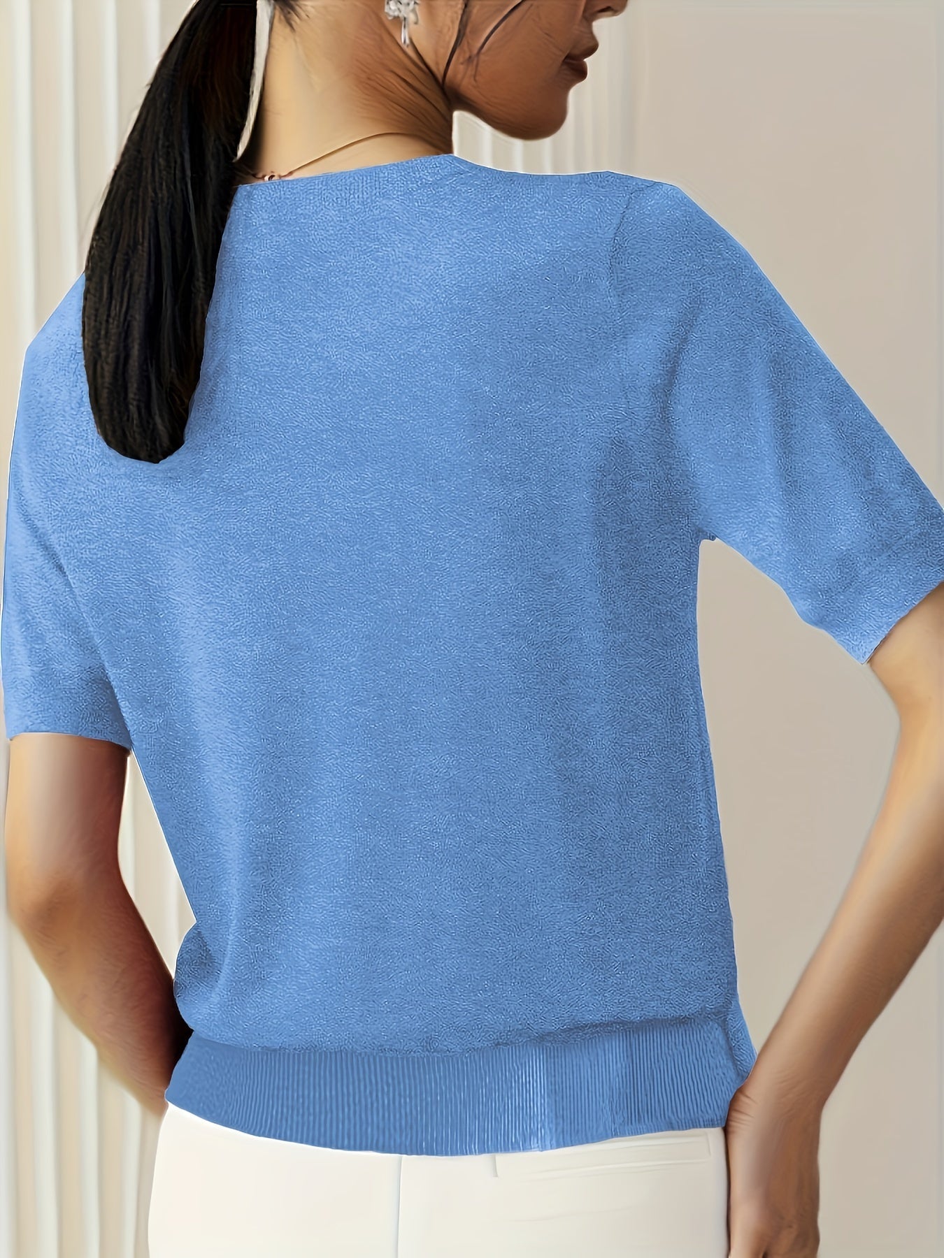 Jacquie - Camiseta Casual de Alta Elasticidade