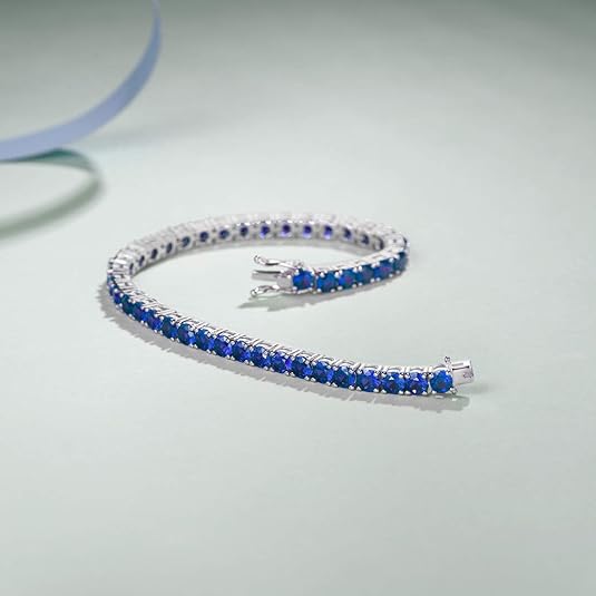 Pulseira de Tênis Safira