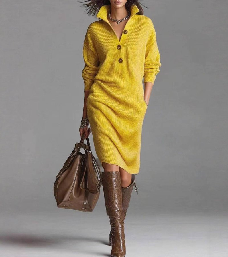 Toshiko - Vestido Longo de Malha Elegante