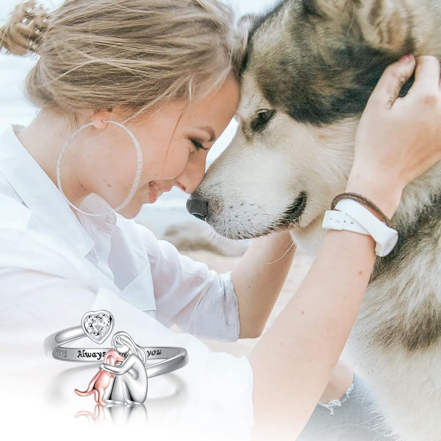 Anel de Abraço para Cães (Rosa)