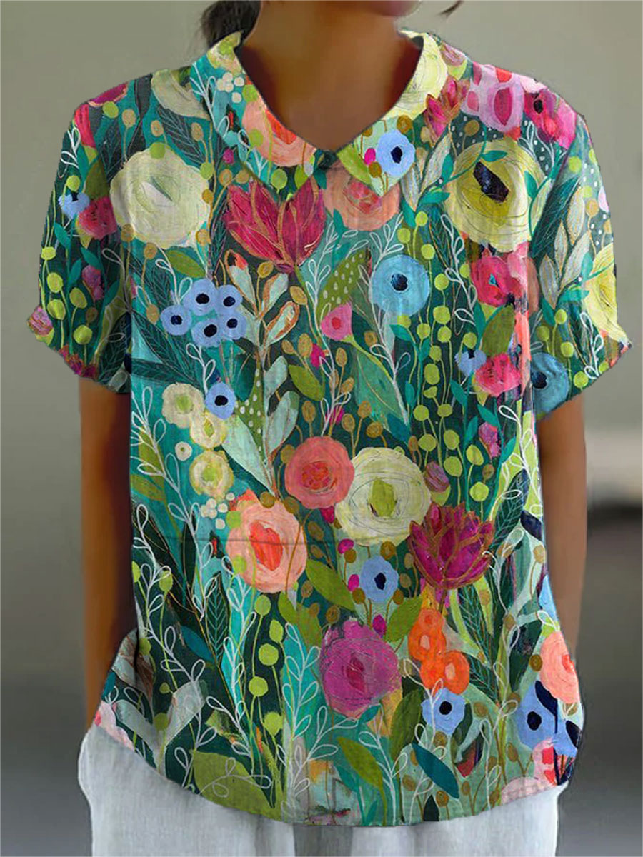 Daisy | Camisa Floral em Aquarela