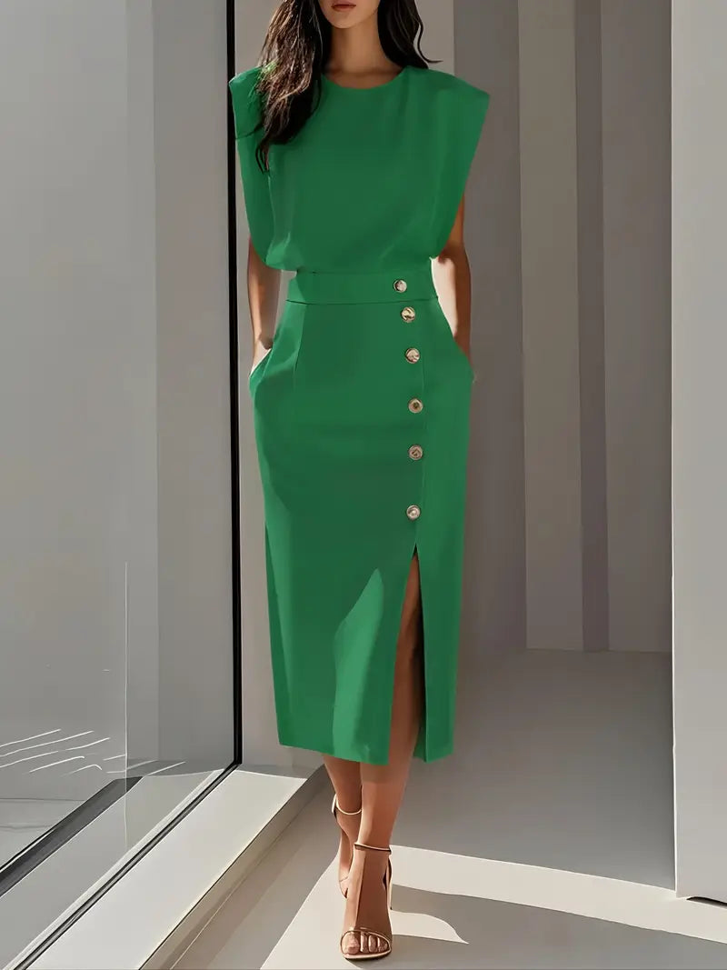 Dolly - Vestido Midi com Fenda Lateral