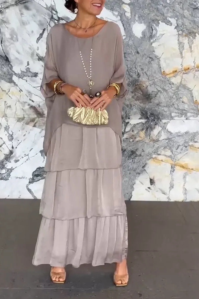 Vestido Camadas Nora - Cinza
