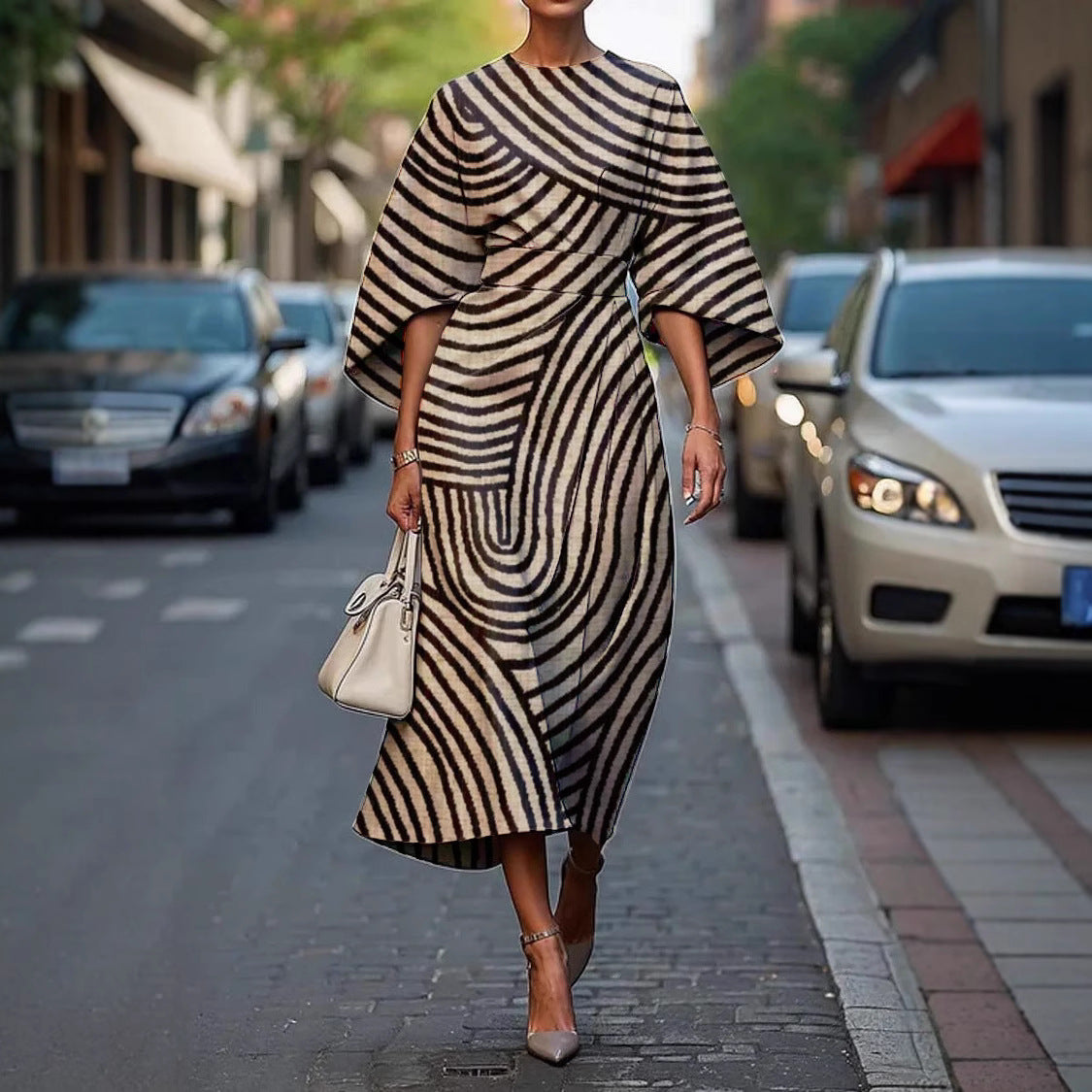 Melody™ - Vestido Elegante com Decote Redondo