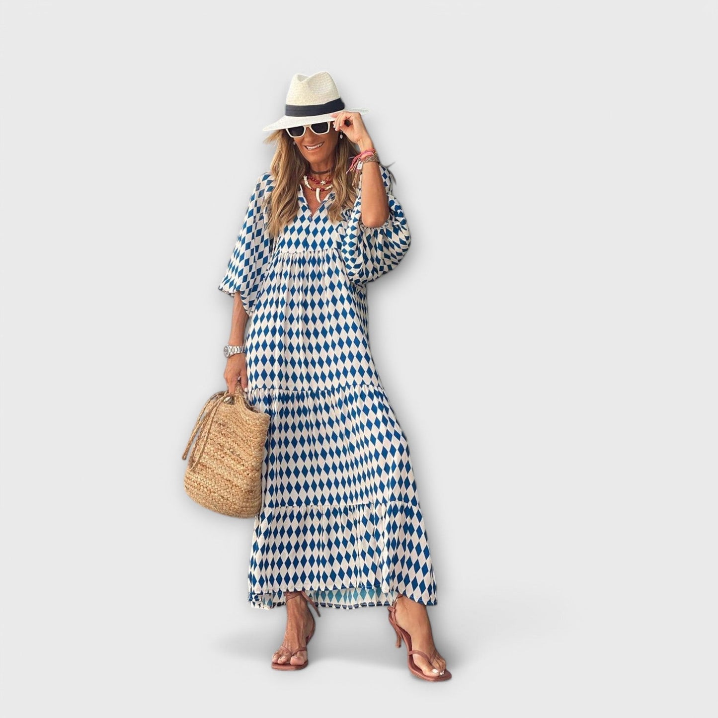 Elegante Vestido Maxi Geométrico