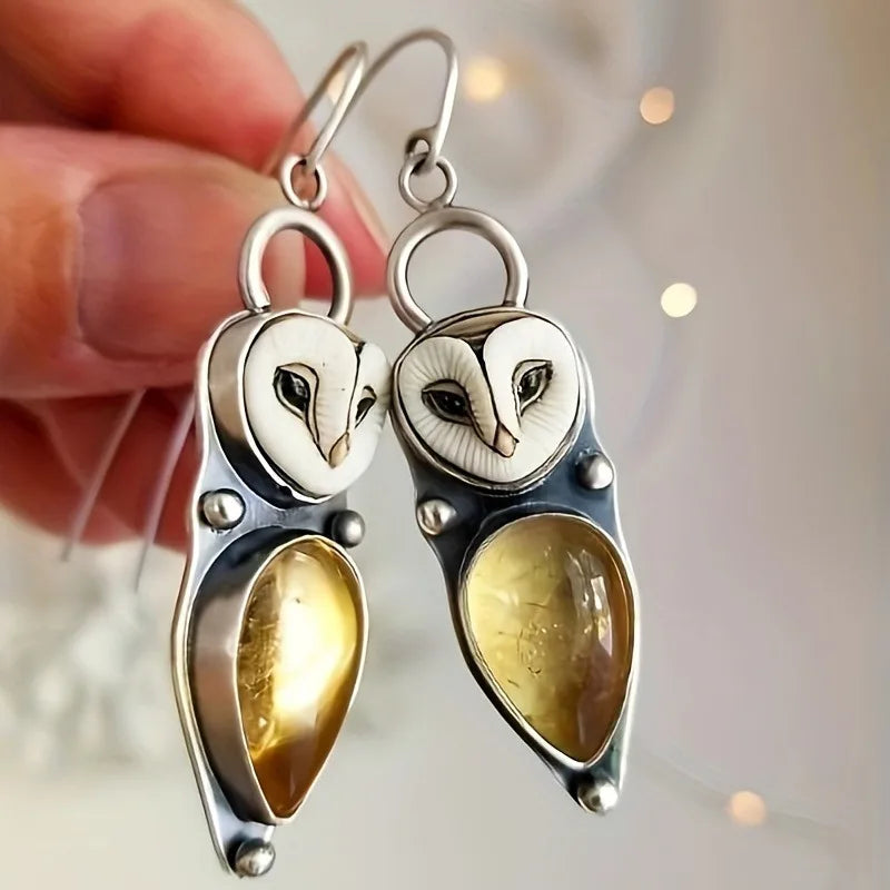 Brincos de Gota Coruja Boho