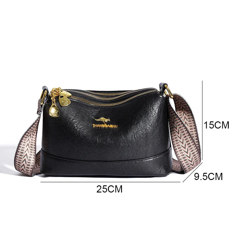 Bolsa de ombro em couro refinado Amanda