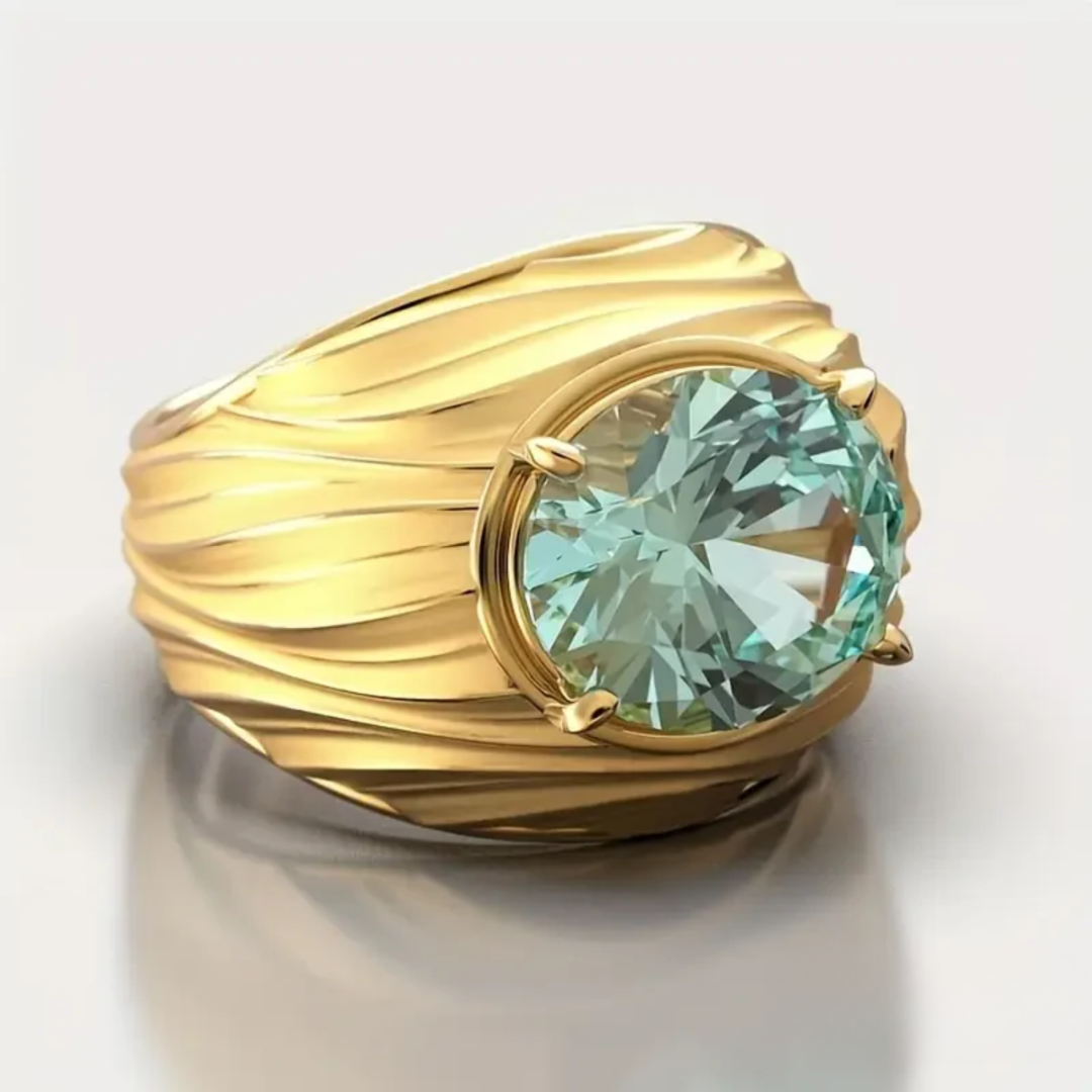ANEL DOURADO VERDE AZULADO