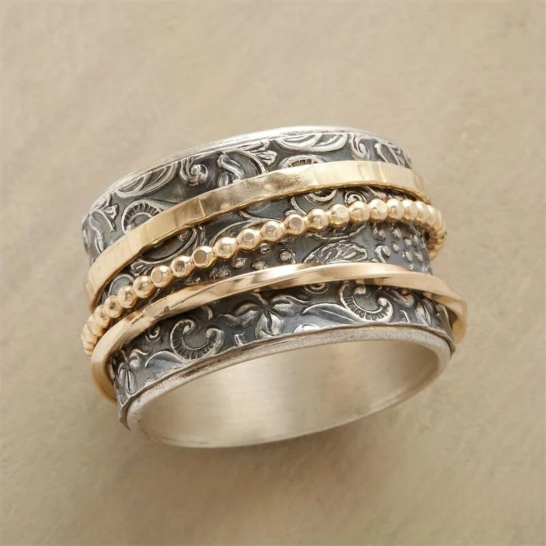 RADIANCE - ANEL VINTAGE DE OURO E PRATA