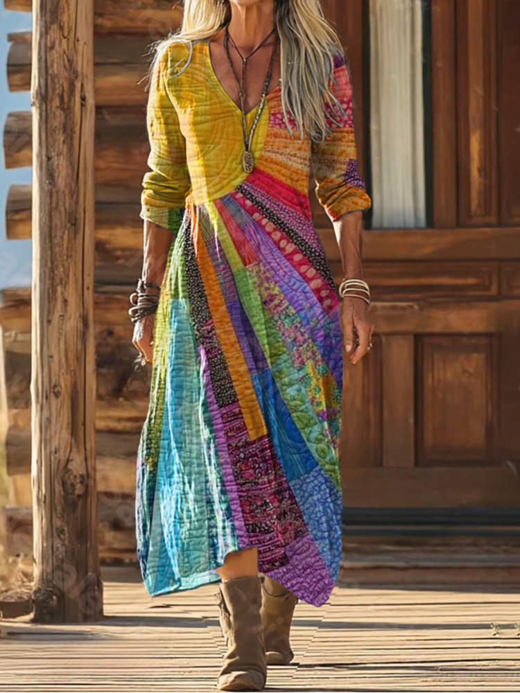 Azura - Vestido Boêmio Estampado