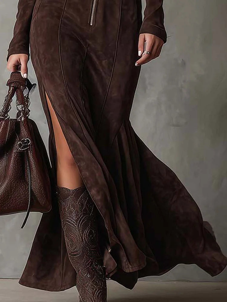 Vestido Maxi Vintage com Cinto