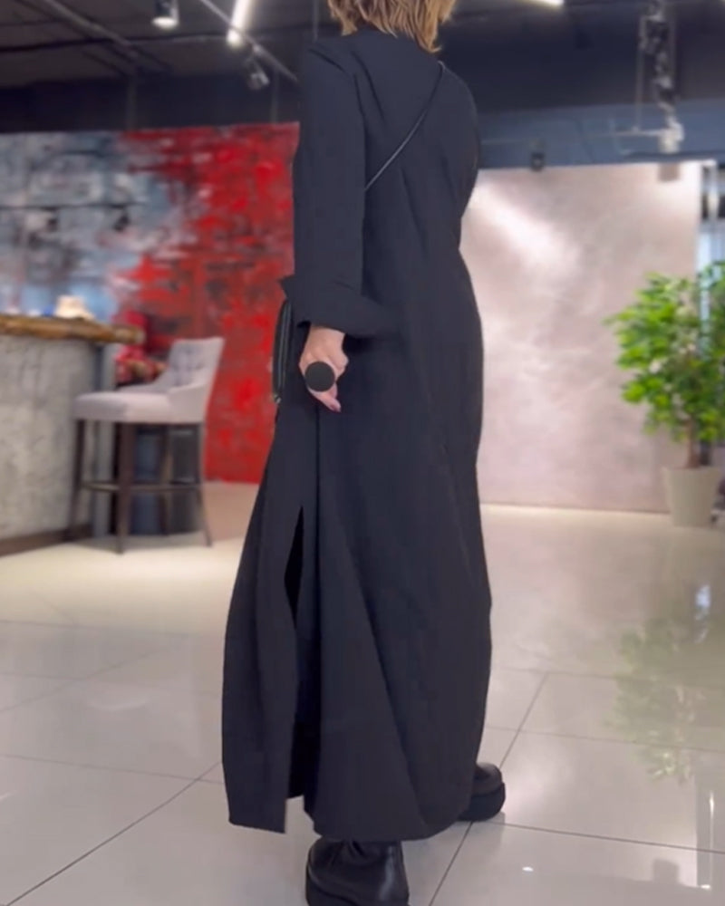 Evie - Vestido Maxi Solto com Estilo Retrô