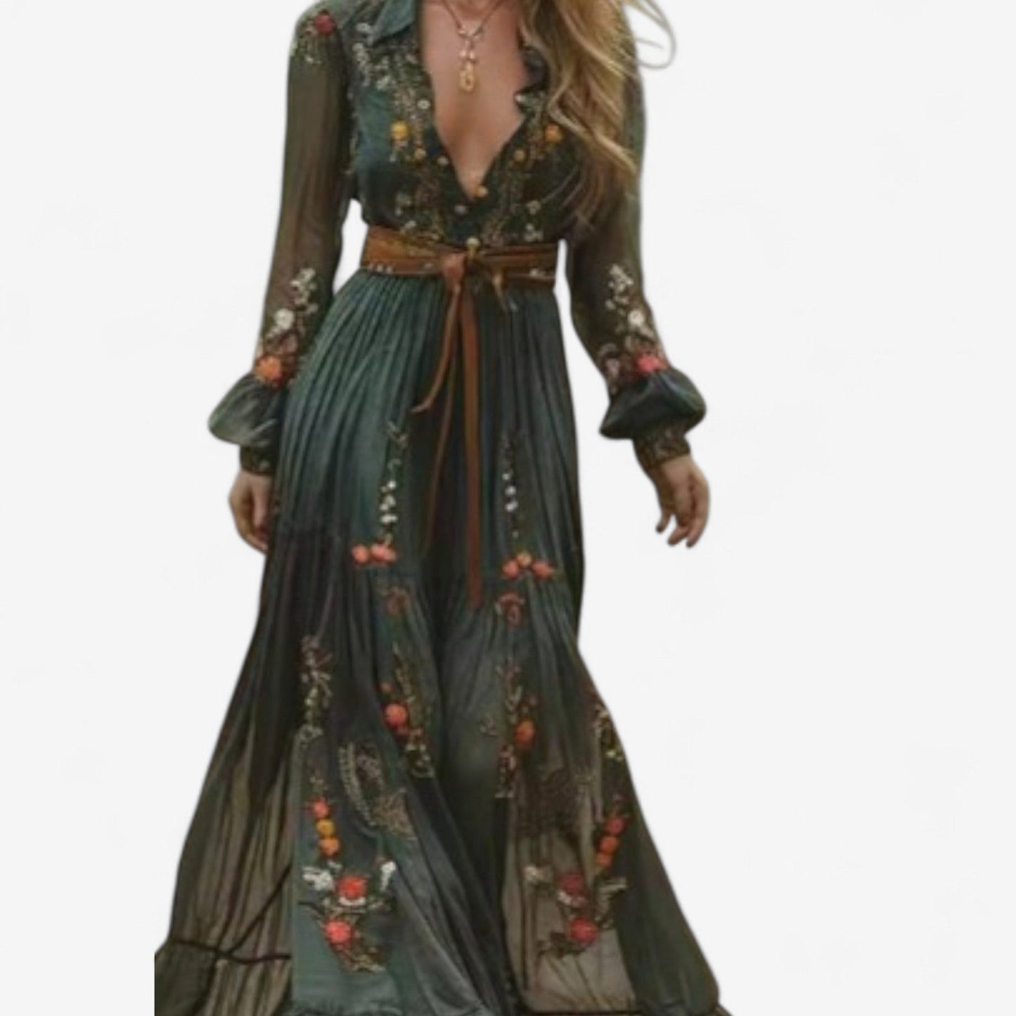 Rachel™ Robe Maxi Brodée