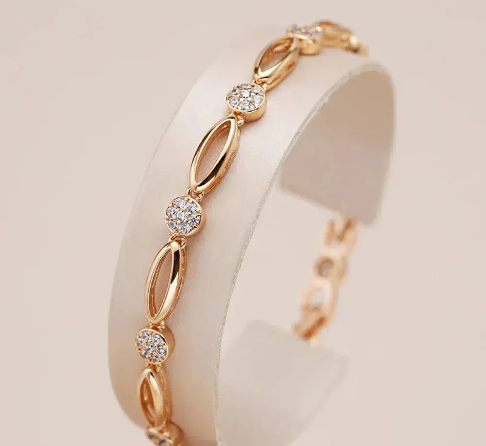 Bracelete elegante de zircônia dourada