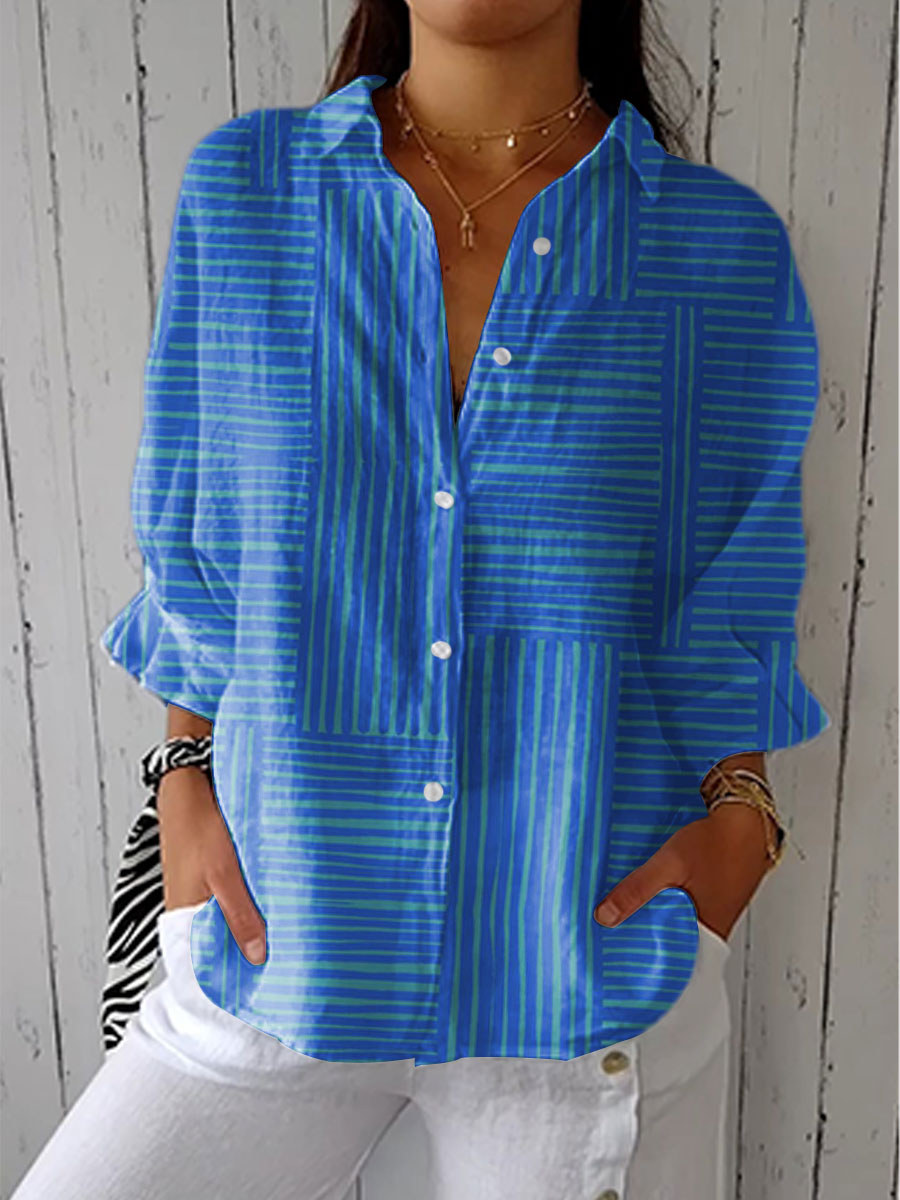 Blusa Ensley™ Listrada Azul