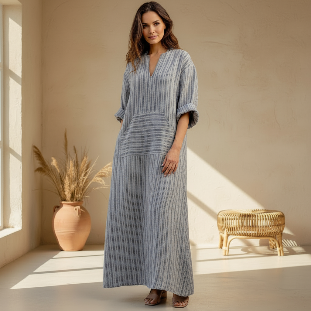 Yvonne - Vestido Maxi Listrado