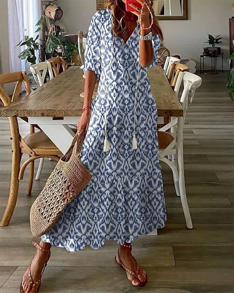 Michaela - Vestido Boho com Cobertura para a Barriga