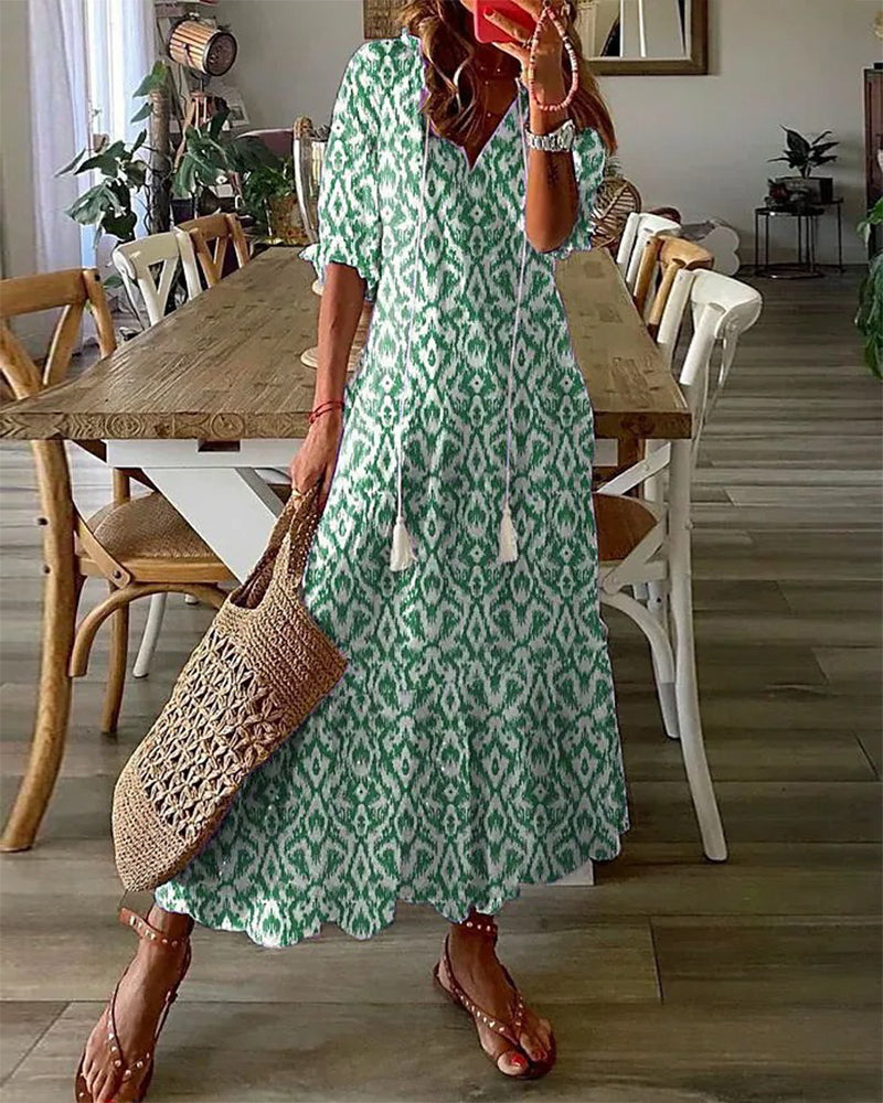 Michaela - Vestido Boho com Cobertura para a Barriga