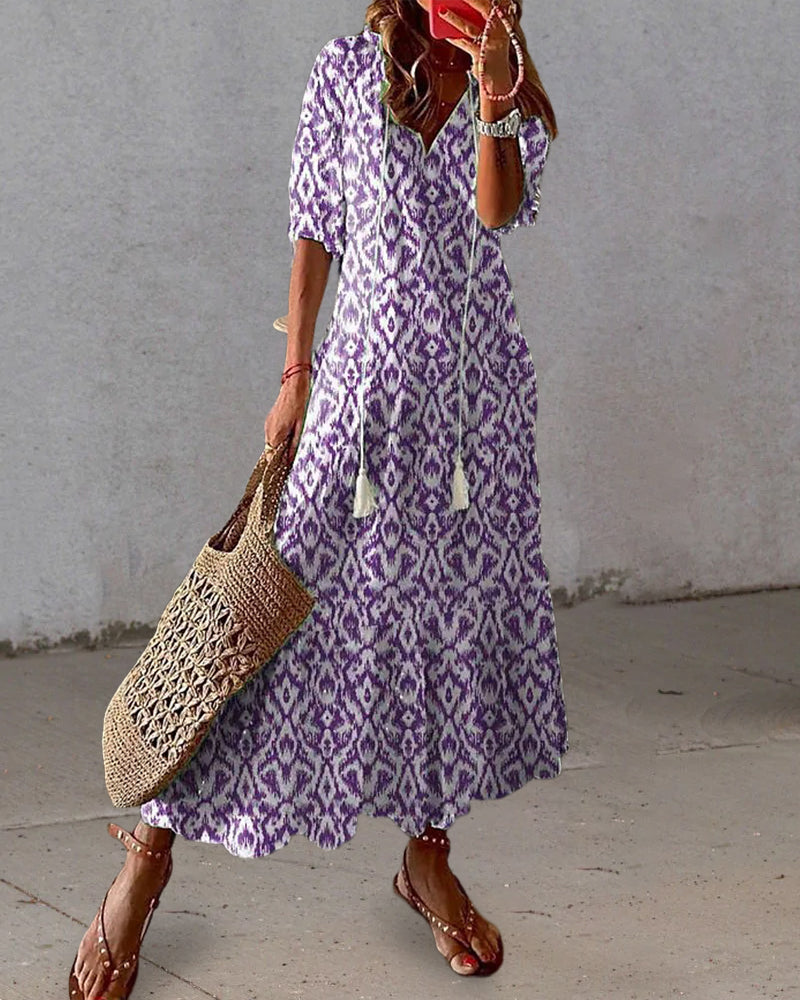 Michaela - Vestido Boho com Cobertura para a Barriga
