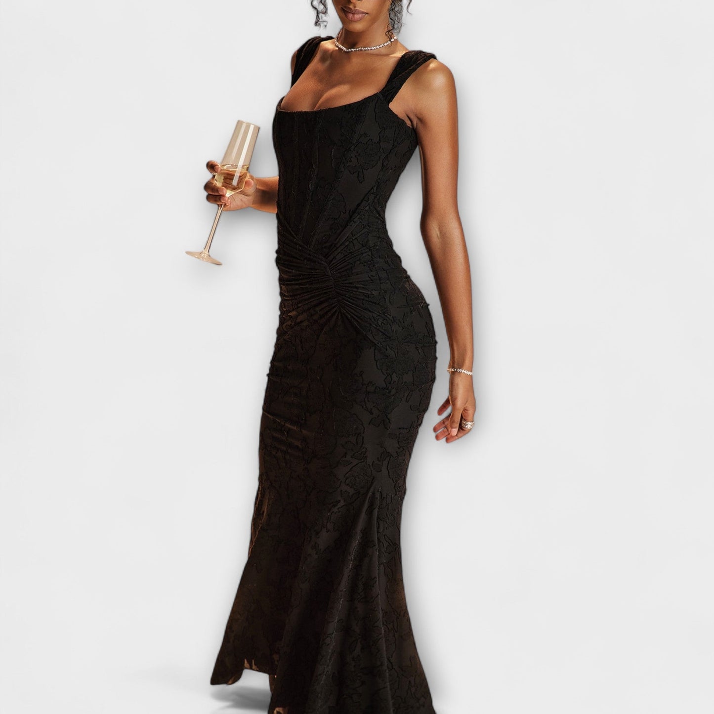 Renske - Vestido Longo com Corset Elegante e Refinado