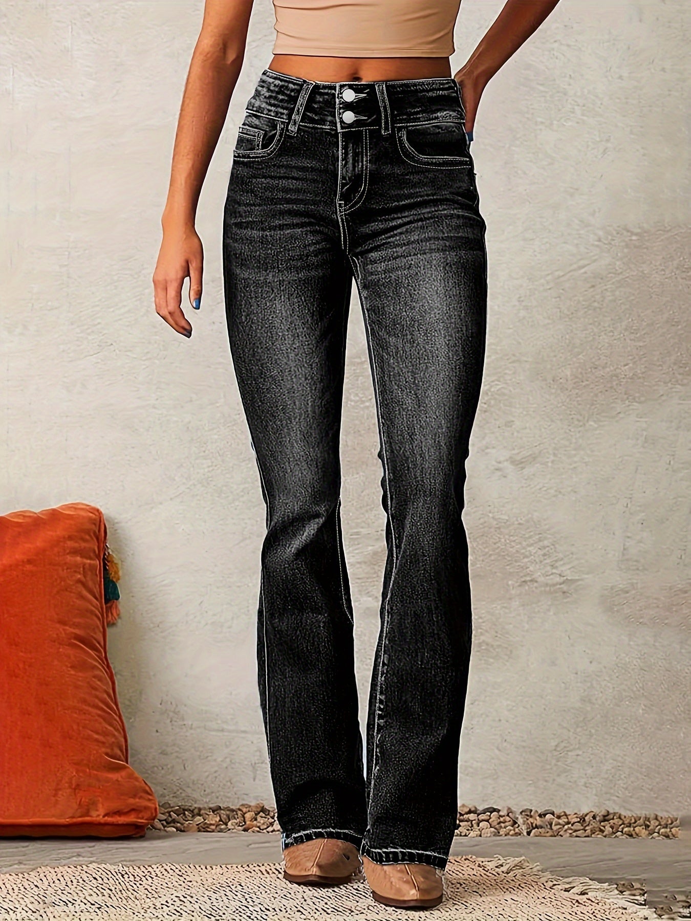 Andiara - Jeans de Cintura Alta Sflare