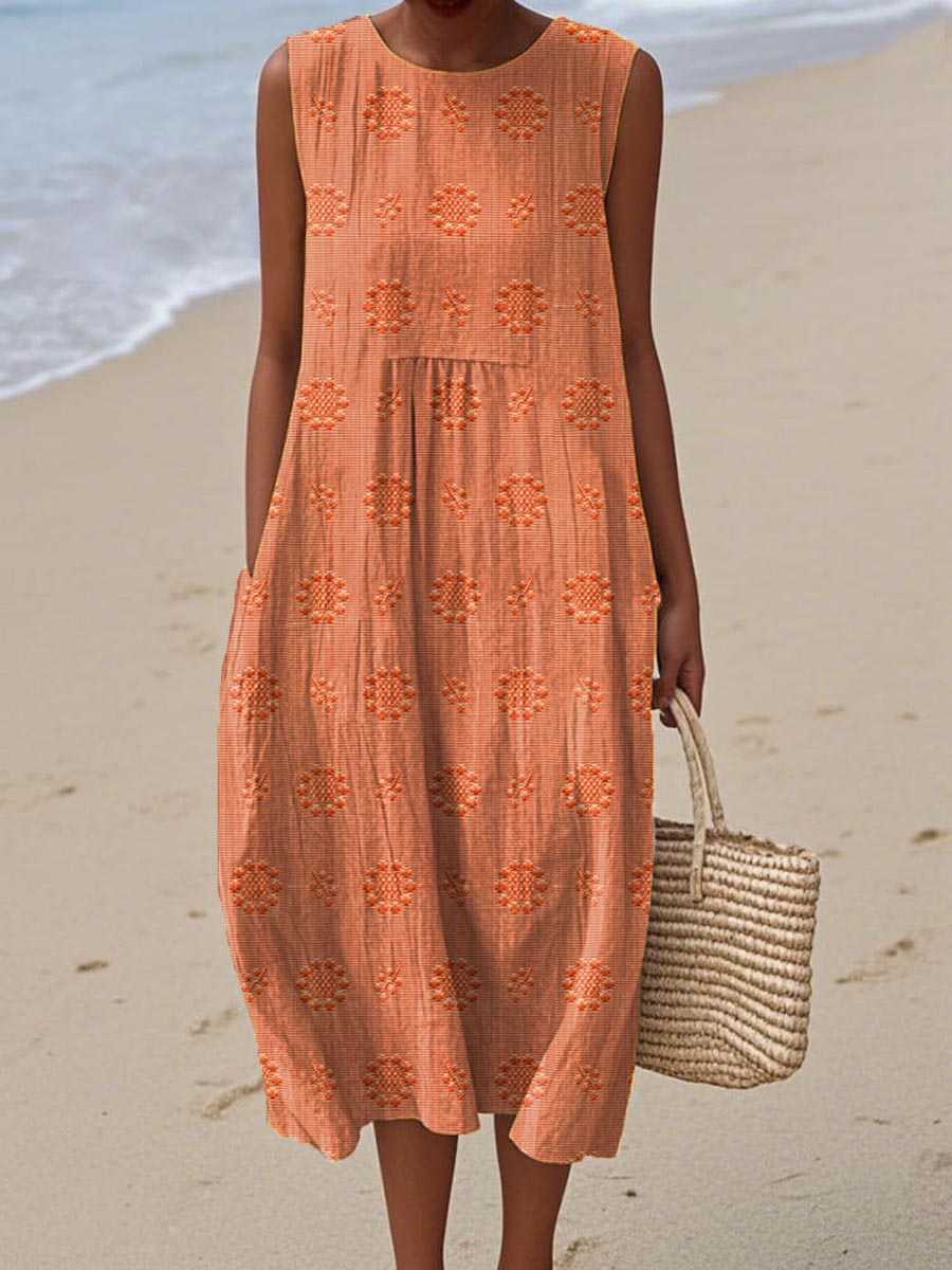 Beatrice - Vestido Elegante Sem Mangas com Bolsos