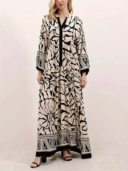 TALVINA™ | Vestido Relaxado com Mangas Lanternas
