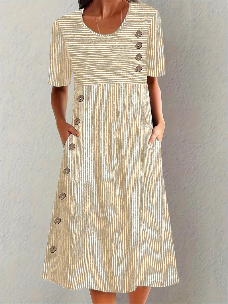 Sofia™ | Vestido de Verão Listrado