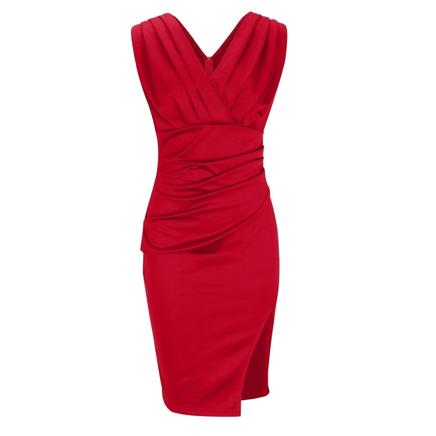 Brenda | Vestido justo com decote em V e fenda