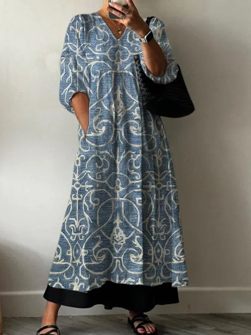 Vestido Elegante com Estampa Floral Lia