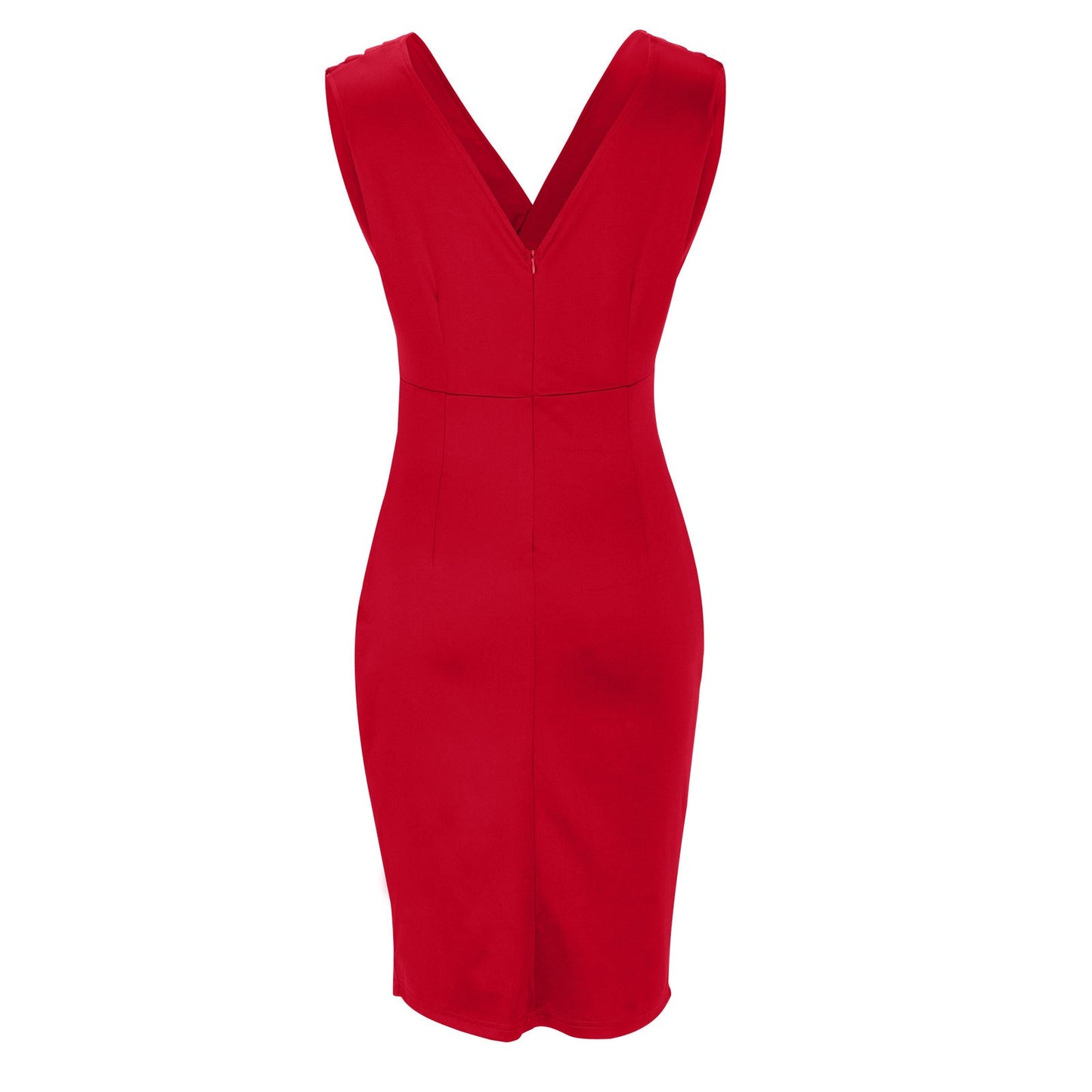 Brenda | Vestido justo com decote em V e fenda