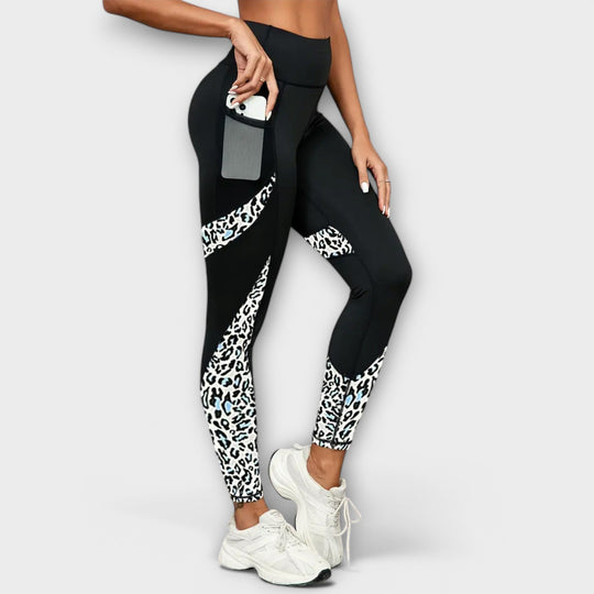 Calça de treino de cintura alta com estampa de leopardo