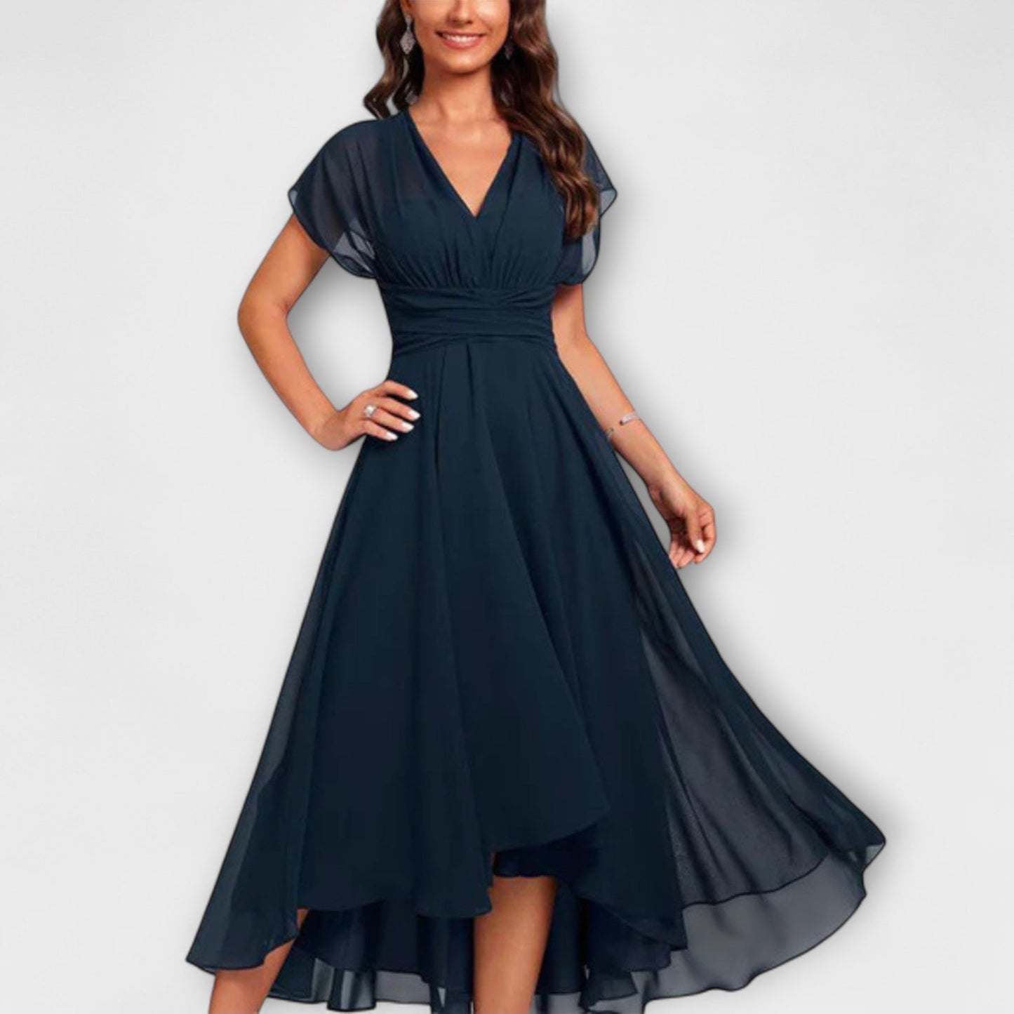 Christina - Vestido A-Linha com Decote em V