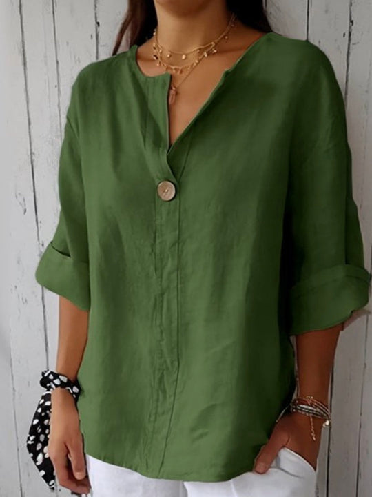 Luna - Blusa Casual com Decote em V