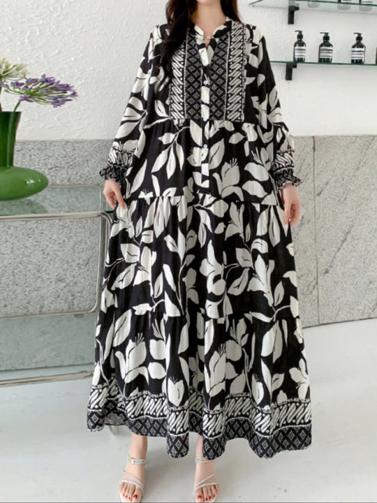 TALVINA™ | Vestido Relaxado com Mangas Lanternas