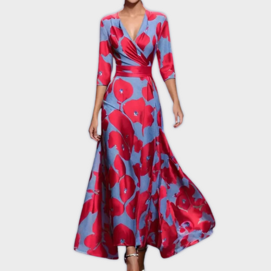 Edwina - Vestido longo feito à mão em tecido de alta qualidade