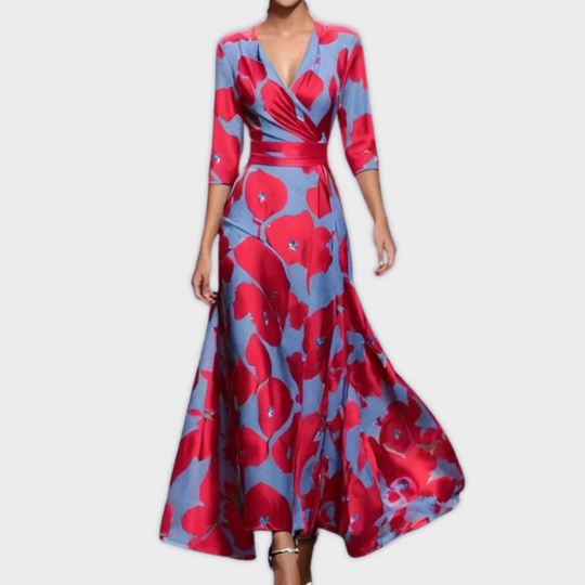 Edwina - Vestido longo feito à mão em tecido de alta qualidade