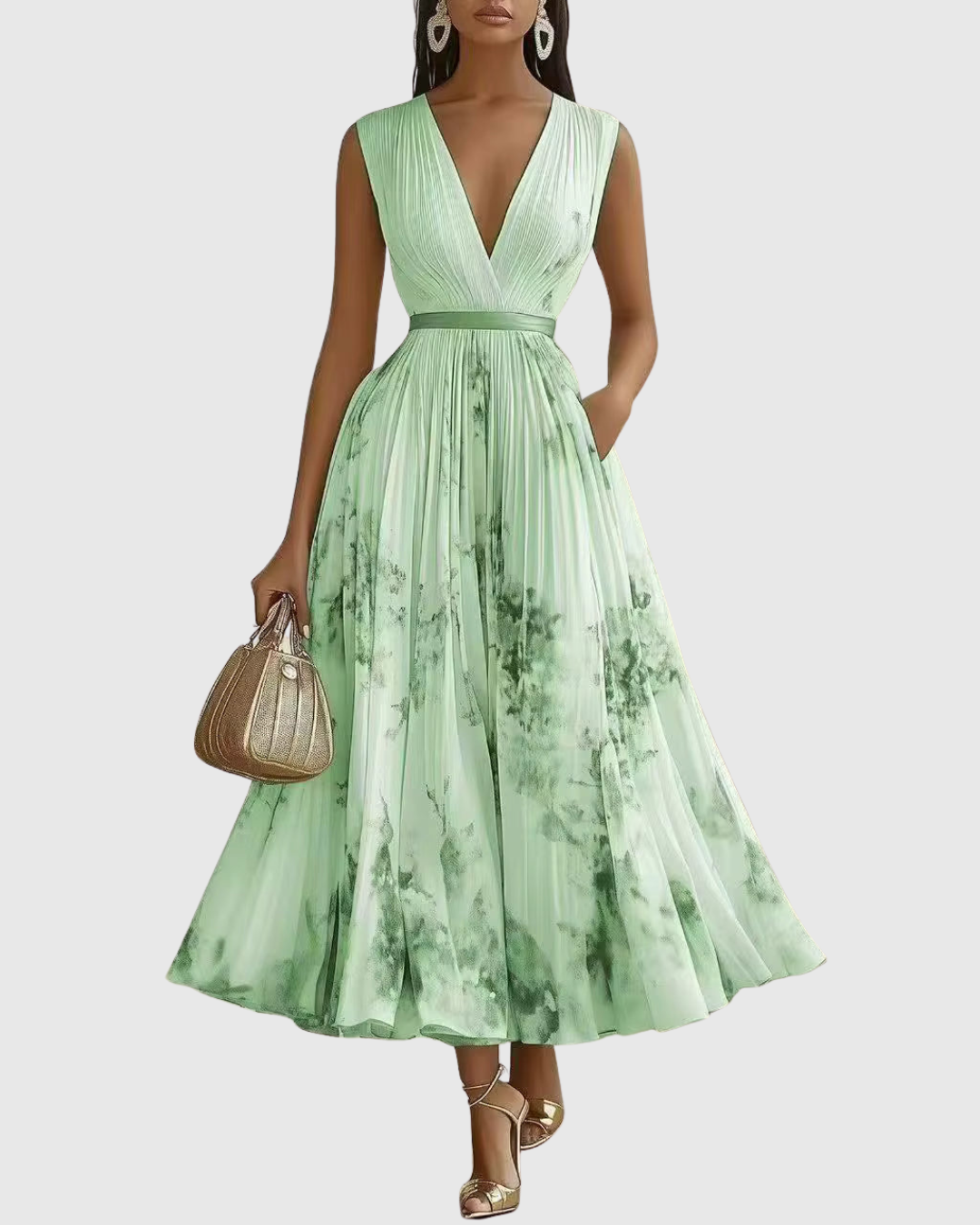 Suzanna - Vestido de Elegância Plissada