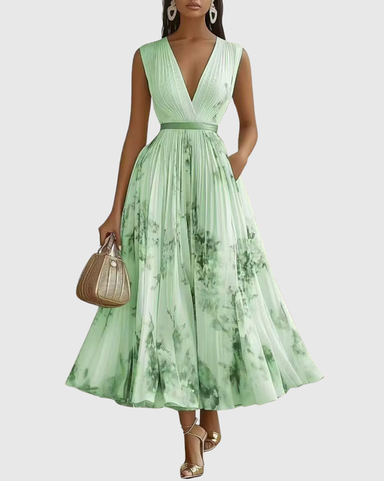 Suzanna - Vestido de Elegância Plissada