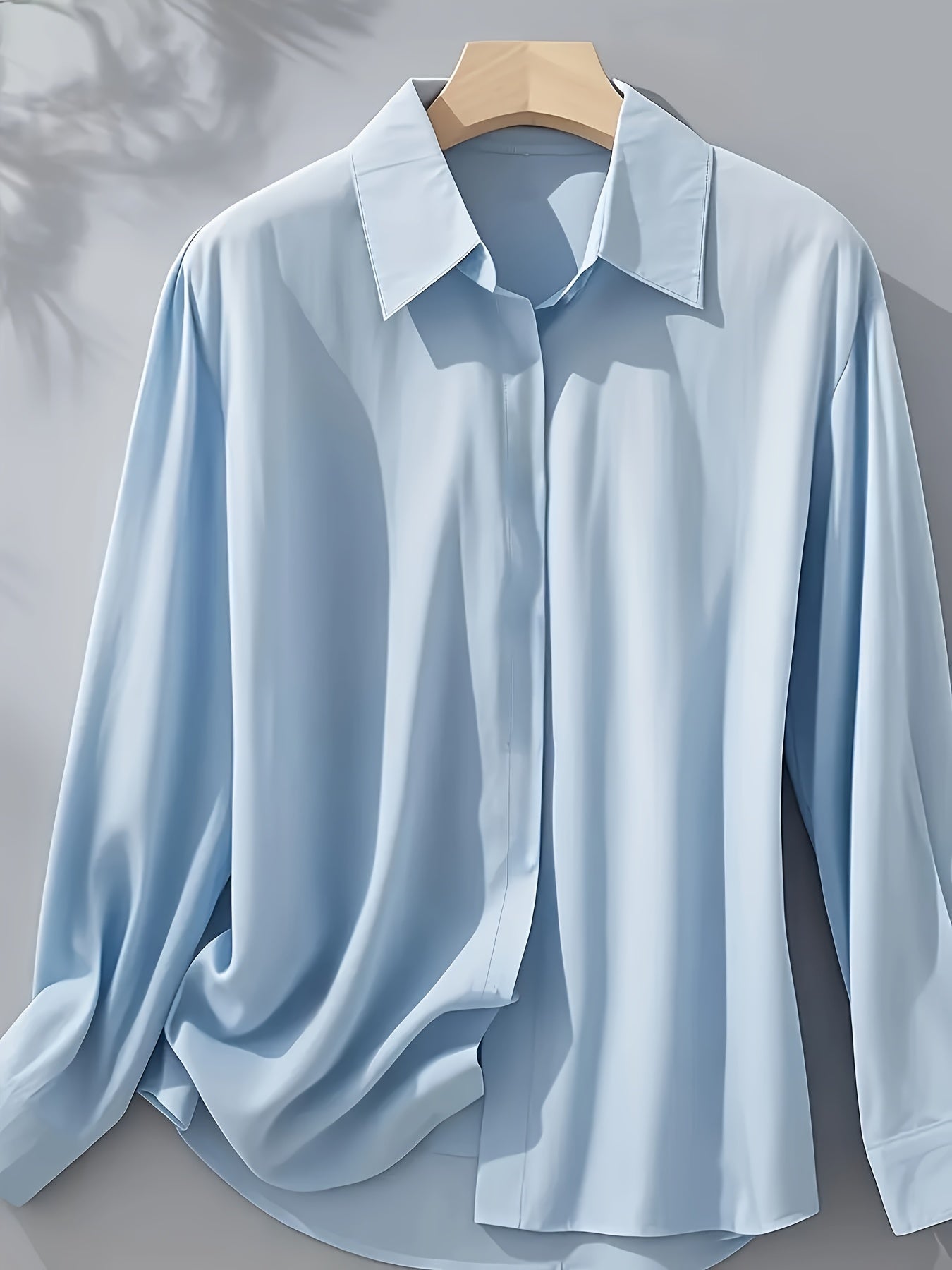 Elenochka - Camisa Estilosa de Manga Longa com Fechamento de Botão