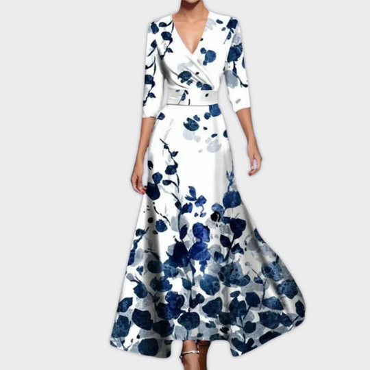 Edwina - Vestido longo feito à mão em tecido de alta qualidade