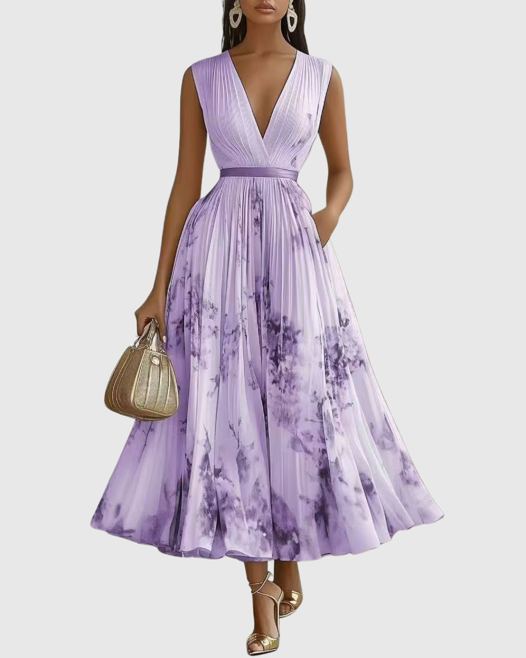 Suzanna - Vestido de Elegância Plissada