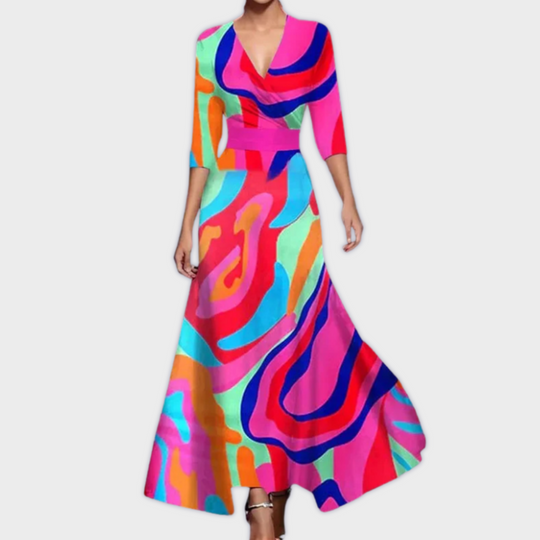 Edwina - Vestido longo feito à mão em tecido de alta qualidade